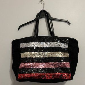 Victoria's Secret Striped Sequin Tote